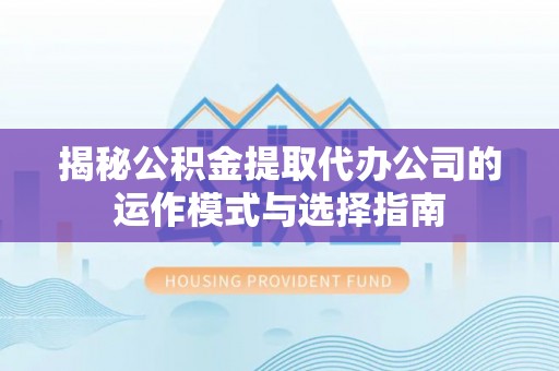 云林揭秘公积金提取代办公司的运作模式与选择指南
