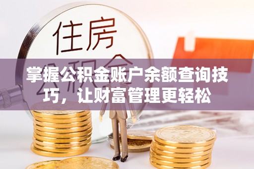 云林掌握公积金账户余额查询技巧，让财富管理更轻松