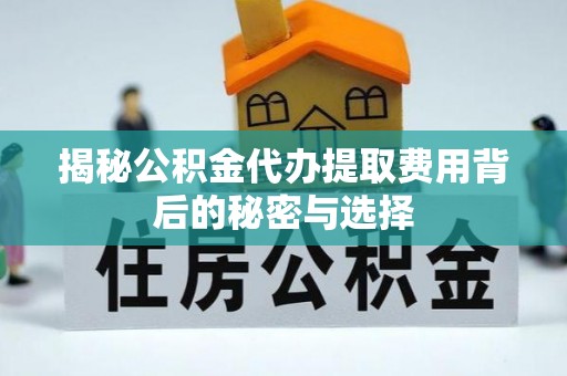 云林揭秘公积金代办提取费用背后的秘密与选择