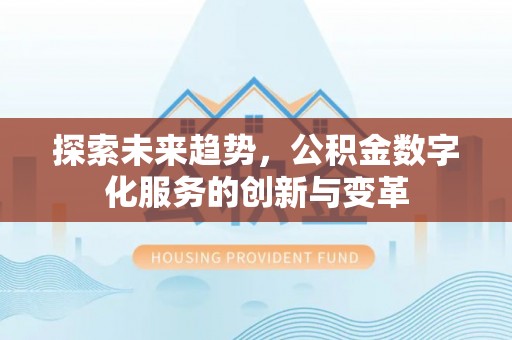 云林探索未来趋势，公积金数字化服务的创新与变革