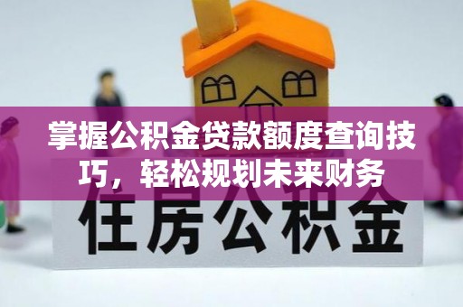 云林掌握公积金贷款额度查询技巧，轻松规划未来财务