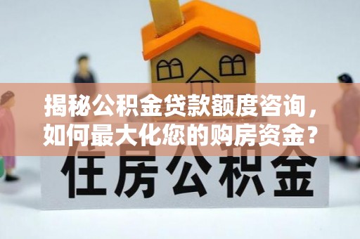 云林揭秘公积金贷款额度咨询，如何最大化您的购房资金？