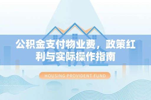 云林公积金支付物业费，政策红利与实际操作指南