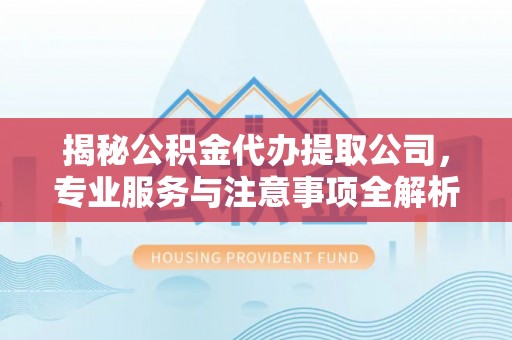 云林揭秘公积金代办提取公司，专业服务与注意事项全解析